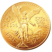 Mexico 1946 Gold Plated 50 Peso Gold Plated Copy Coin Mexico 1946 Gold Plated 50 Peso Gold Plated Copy Coin