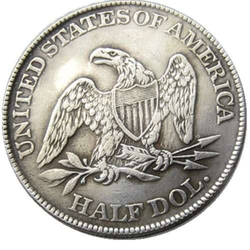US 1864 P Liberty Seated Half Dollar Silver Plated Copy Coins