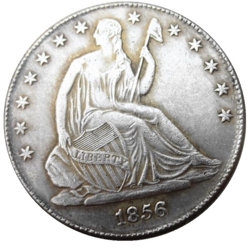 US 5pcs/lot 1855S-1865S Liberty Seated Half Dollar Silver Plated Copy Coins