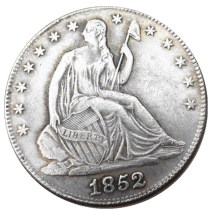 US 1852P/O Liberty Seated Half Dollar Silver Plated Copy Coins
