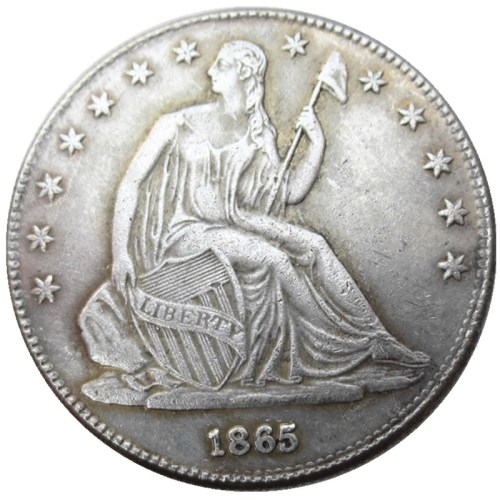 US 1865 P Liberty Seated Half Dollar Silver Plated Copy Coins
