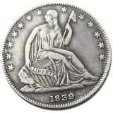 US 1839 Liberty Seated Half Dollar Silver Plated Copy Coins