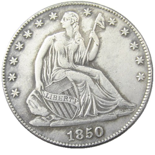 US 1850P/O Liberty Seated Half Dollar Silver Plated Copy Coins