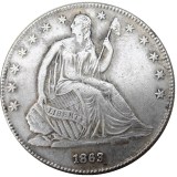 US 1863 P Liberty Seated Half Dollar Silver Plated Copy Coins