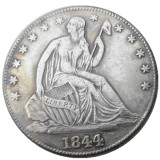 US 1844P/O Liberty Seated Half Dollar Silver Plated Copy Coins