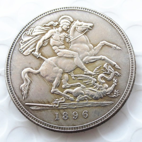 Great Britain 1896 silver crown Queen Victoria veiled head Silver Plated Copy coin
