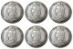 England UK A Set Of (1887-1892) 6pcs silver One Crown Queen Victoria Silver Plated Copy Coin