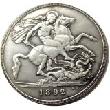 England UK 1892 One Crown Queen Victoria Silver Plated Copy Coin