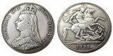 England UK 1892 One Crown Queen Victoria Silver Plated Copy Coin