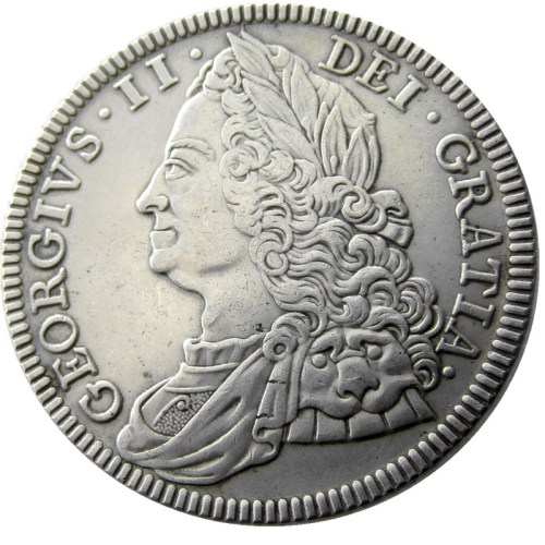 UK(17) UK GT BRIT. George II 1751 AR Crown Silver Plated Copy Coin