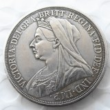 Great Britain 1900 silver crown Queen Victoria veiled head Silver Plated Copy coin