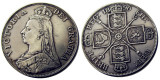 UF(04)GREAT BRITAIN, Victoria Double Florin 1890 Silver Plated Copy Coin