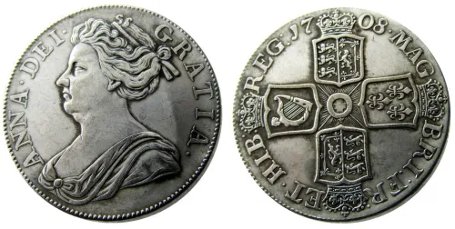 UF(12)United Kingdom 1708 1 Crown Anne Silver Plated Copy Coin