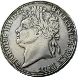 UF(05)GREAT BRITAIN 1821 George IV one Crown Silver Plated Letter Edge Copy coin