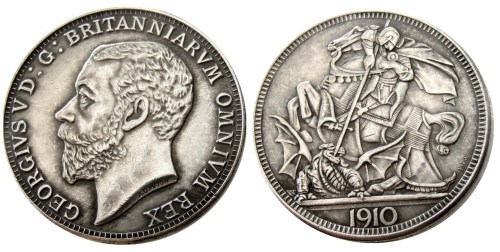 UF(34) Great Britain George V silver Proof Pattern Crown 1910 Silver Plated Letter Edge Copy Coin