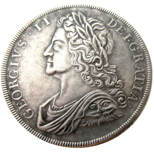 UF(32)GREAT BRITAIN 1732 George II one Crown Silver Plated Copy Coin