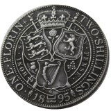 UK 1895 Queen Victoria Great Britain Silver 1 Florin Silver Plated Copy Coins