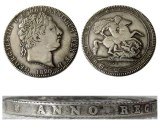UF(21)Great Britain 1820 King George III Crown Silver Plated Copy Coin