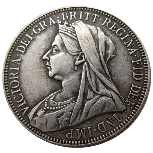 UK 1893 Queen Victoria Great Britain Silver 1 Florin Silver Plated Copy Coins