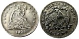 104PCS per Lot SEATED LIBERTY QUARTER DOLLARS (1840-1891) Different Dates with Different Mintmarks Silver Plated Coins COPY