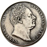 UF(30)Great Britain William IV Proof Crown 1834 Silver Plated Letter Edge Copy Coin