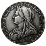 UK 1894 Queen Victoria Great Britain Silver 1 Florin Silver Plated Copy Coins