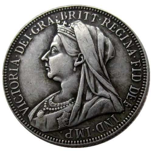 UK 1895 Queen Victoria Great Britain Silver 1 Florin Silver Plated Copy Coins