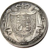 UF(30)Great Britain William IV Proof Crown 1834 Silver Plated Letter Edge Copy Coin