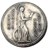 (UF35)Great Britain Victoria silver Pattern Crown 1837 Silver Plated Letter Edge Copy Coin
