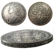UF(32)GREAT BRITAIN 1732 George II one Crown Silver Plated Copy Coin