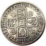 UF(31)GREAT BRITAIN 1734 George II one Crown Silver Plated Copy Coin
