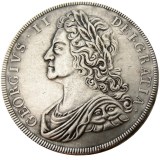 UF(31)GREAT BRITAIN 1734 George II one Crown Silver Plated Copy Coin