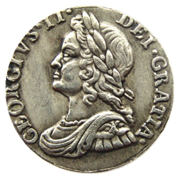 UK 1737 3 Pence George II coin Silver Plated Copy Coin