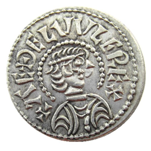 UK(01)United Kingdom 839-859 King Aethelwulf of Wesex 1Penny Silver Plated Copy Coin