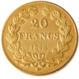 France Louis-Philippe 1848A 20 France Gold Plated Copy Coin