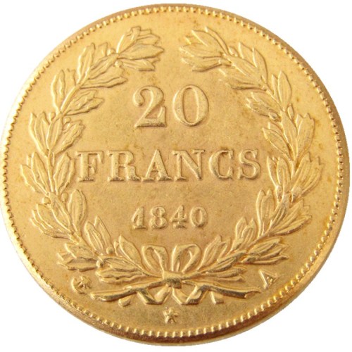 France Louis-Philippe 1840A 20 France Gold Plated Copy Coin