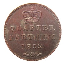 UK 1852 Great Britain / Ceylon Victoria Quarter Farthing Copy coins