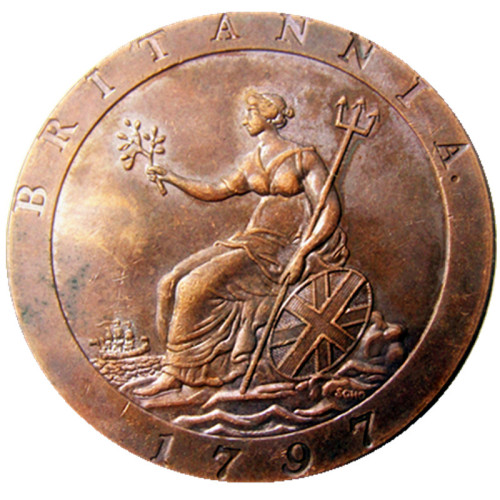 UK 1 Penny - George III 1797 Copy Copper Coins