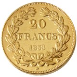 France Louis-Philippe 1838A 20 France Gold Plated Copy Coin