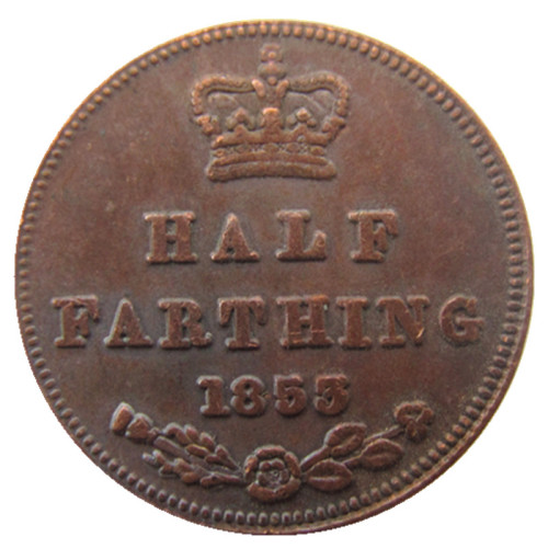 UK 1853 Great Britain / Ceylon Victoria Half Farthing copy coins