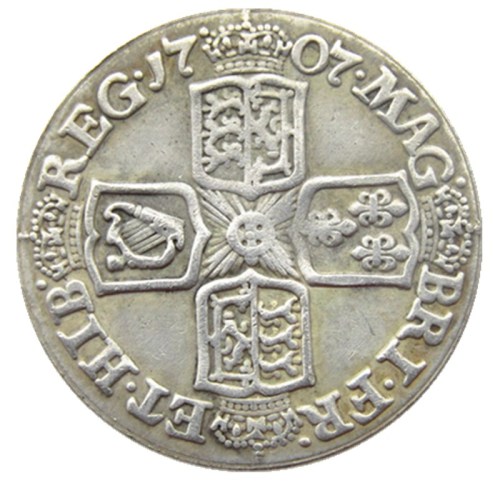 UK Queen Anne 6 Pence 1707/1711 beautiful 301 years old Silver Plated Copy Coin