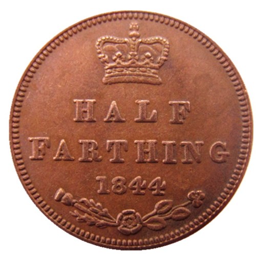 UK 1844Great Britain / Ceylon Victoria Half Farthing copy coins