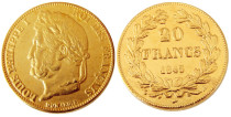 France Louis-Philippe 1843A 20 France Gold Plated Copy Coin France Louis-Philippe 1843A 20 France Gold Plated Copy Coin