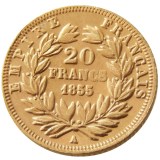 France Napoleon 20 France 1855A Gold Plated Copy Coin