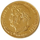 France Louis-Philippe 1837A 20 France Gold Plated Copy Coin