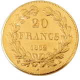 France Louis-Philippe 1832A 20 France Gold Plated Copy Coin