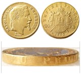 France Napoleon  20 France 1865B Gold Plated Copy Coin