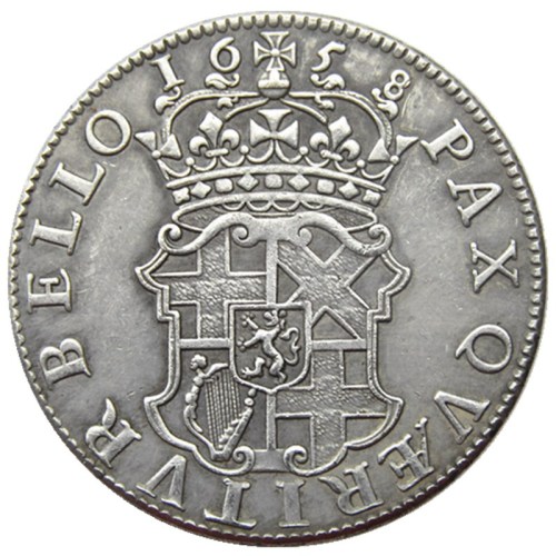 UK 1658 Great Britain 1/2 British Crown Silver Plated Copy Coins