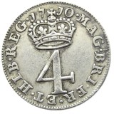 UK Queen Anne 4 Pence 1710/1713 beautiful 301 years old Silver Plated Copy Coin