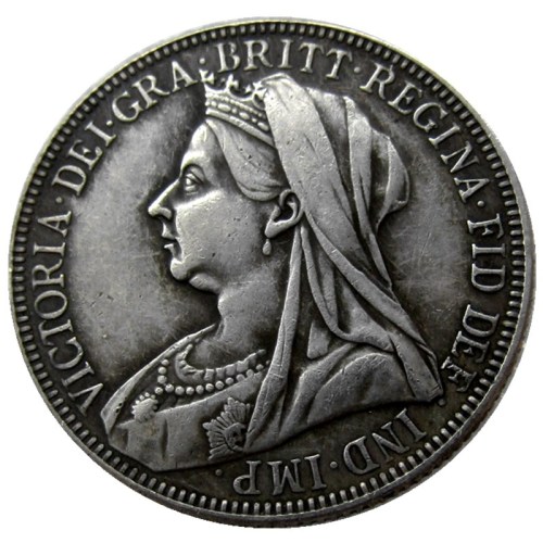 UK 1901 Queen Victoria Great Britain Silver 1 Florin Silver Plated Copy Coins